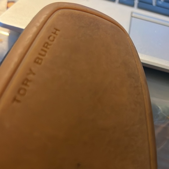 Tory Burch Leigh Elastic Flats Classic Slip On Loafers Silk Suede Navy Sz 8 $268 - Picture 5 of 7